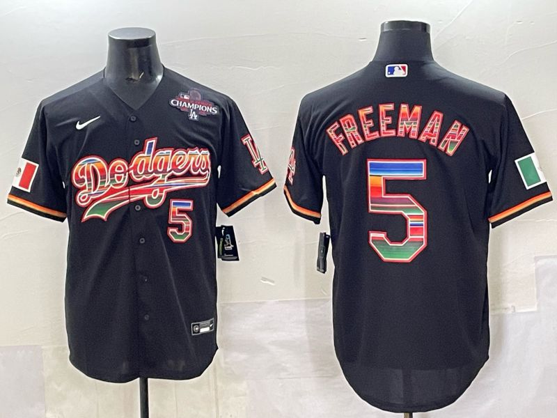 Men 2025 Los Angeles Dodgers #5 Freeman Black Nike MLB Jersey style 002->los angeles dodgers->MLB Jersey